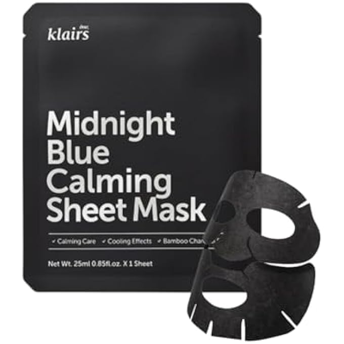 DearKlairs DEAR, KLAIRS, MIDNIGHT BLUE CALMING SHEET MASK, 1 MASK, 0.85 FL OZ (25 ML) - Image 1